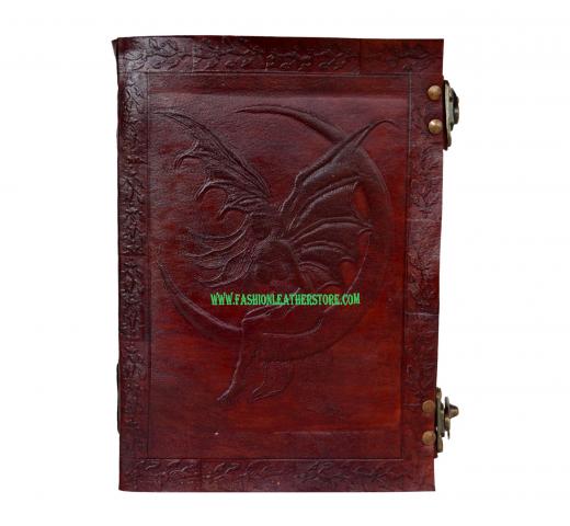 Leather Fairy Moon Book of Shadows Latch Spells Journal Pentacle Wicca Celtic